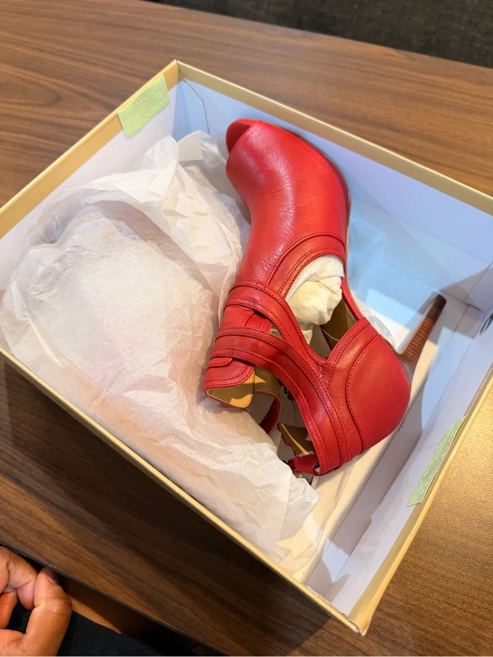MICHAEL Michael Kors Scarlet Blaze Open Toe Bootie Leather Stripy High Heels